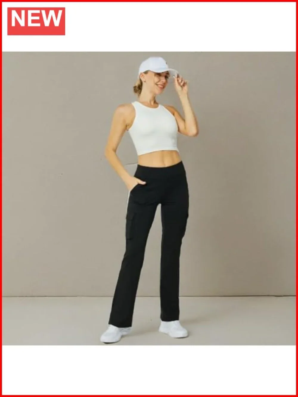 High Waisted Flare Yoga Leggings with 6 Pockets Bootcut Pants